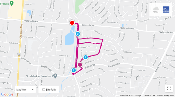 Map of my March 2021 walk/run.