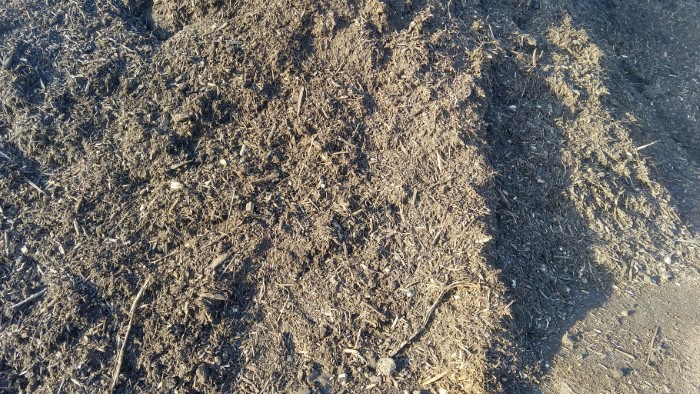 A closeup shot of the mulch that is available for free.